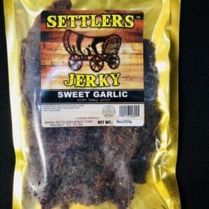 A sweet garlic flavored jerky